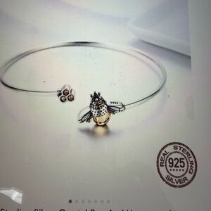 Sterling Silver Bee Bangle Bracelet